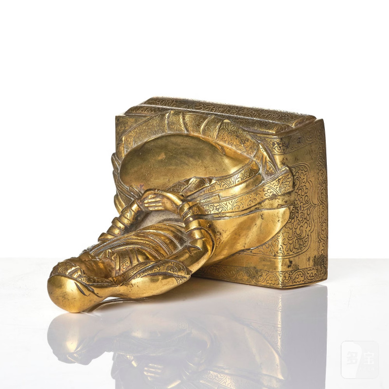 A gilt bronze sculpture of Arhat Ajita, - 图7